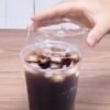 Clear Strawless Sip Lid For 32oz Clear PET Cups - 1000/Case - Image 2