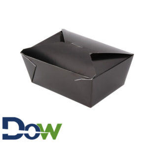 #4 Black Microwavable Folded Pak Paper Container - 160/Case