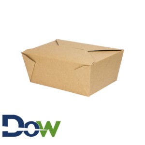#4 Kraft Microwavable Folded Pak Paper Container - 160/Case