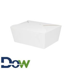 #4 White Microwavable Folded Pak Paper Container - 160/Case