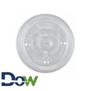44oz PET Clear Flat Lid with Straw Slot for Paper Cold Cups – 1000/Case