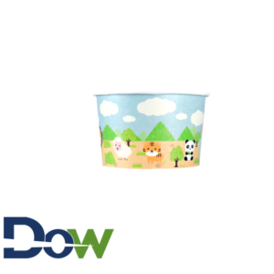 8oz Safari Paper Frozen Yogurt / Food Cup - 1000/Case