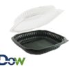 10.5" x 9.5" Culinary 1-Compartment Clamshell Microwaveable Container - 100/Case