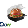 6" x 6" Culinary Basics Sandwich Clamshell Microwaveable Container - 420/Case - Image 2