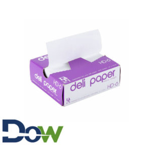 6" x 10¾" HD Interfolded White Wax Deli Wrap Paper - 500/Box