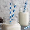 7¾" Blue/White Jumbo Paper Straw, Unwrapped - 4800/Case - Image 2