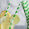 7¾" Green/White Jumbo Paper Straw, Unwrapped - 4800/Case - Image 2