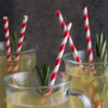 7¾" Red/White Jumbo Paper Straw, Unwrapped - 4800/Case - Image 2