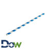 7¾" Blue/White Jumbo Paper Straw, Unwrapped - 4800/Case