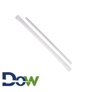 7¾” Clear Jumbo Plastic Straw, Paper Wrapped – 500/Box