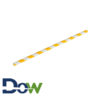 7¾" Gold/White Jumbo Paper Straw, Unwrapped - 4800/Case
