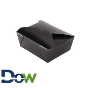 #8 Black Microwavable Folded Pak Paper Container - 300/Case