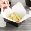 #8 Black Microwavable Folded Pak Paper Container - 300/Case - Image 3