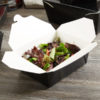 #8 Black Microwavable Folded Pak Paper Container - 300/Case - Image 2