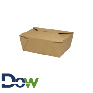 #8 Kraft Microwavable Folded Pak Paper Container - 300/Case