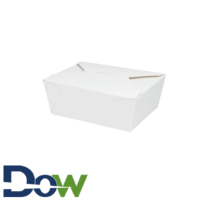 #8 White Microwavable Folded Pak Paper Container - 300/Case