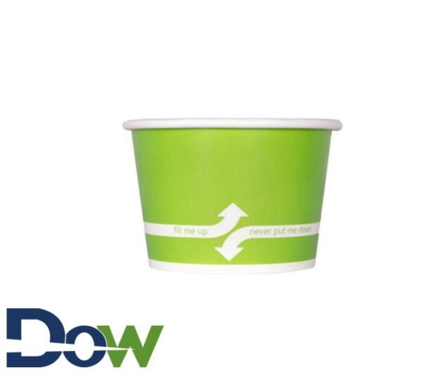 8oz Green Paper Frozen Yogurt / Food Cup - 1000/Case
