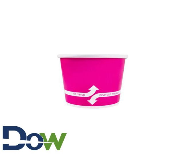 8oz Pink Paper Frozen Yogurt / Food Cup - 1000/Case