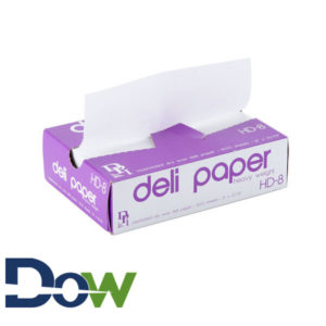 8" x 10¾" HD Interfolded White Wax Deli Wrap Paper - 500/Box