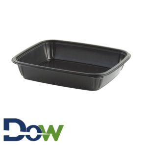 Anchor Packaging M1280 Mega-Meal 80oz Black Tray Container - 100/Case
