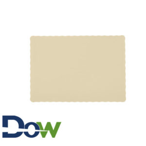 10" x 14"  Ecru Colored Paper Placemat with Scalloped Edge - 1000/Case