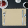 10" x 14"  Ecru Colored Paper Placemat with Scalloped Edge - 1000/Case - Image 2