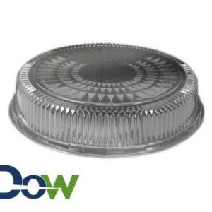 Clear Plastic Round Dome Lid For 16" Foil Tray - 25/Case