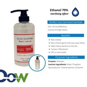 16oz Hand Sanitizer Gel With 70% Alcohol
