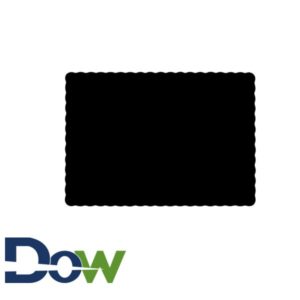 10" x 14" Black Colored Paper Placemat with Scalloped Edge - 1000/Case