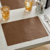 10" x 14"  Brown Colored Paper Placemat with Scalloped Edge - 1000/Case - Image 2