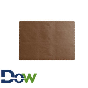 10" x 14"  Brown Colored Paper Placemat with Scalloped Edge - 1000/Case