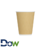 8oz Sleeveless Ripple Paper Hot Cups, Kraft - 500/Case