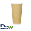 16oz Sleeveless Ripple Paper Hot Cups, Kraft - 500/Case