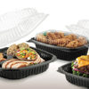 9" x 9" Culinary Basics® 3-Compartment Clamshell Microwaveable Container - 100/Case - Image 3