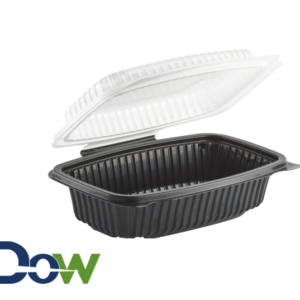 6" x 9" Culinary Basics 1-Compartment Clamshell Microwaveable Container - 100/Case