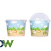 Clear Round PET Dome Lid for 16oz with No Hole For Frozen Yogurt- 1000/Case - Image 2