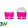 Clear Round PET Dome Lid For 6oz & 8oz With No Hole for Frozen Yogurt - 1000/Case - Image 3
