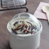 Clear Round PET Dome Lid For 20oz With No Hole for Frozen Yogurt - 600/Case - Image 2