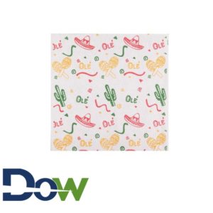 12" x 12" Mexican Print Grease-Resistant Paper Sheets - 5000/Case