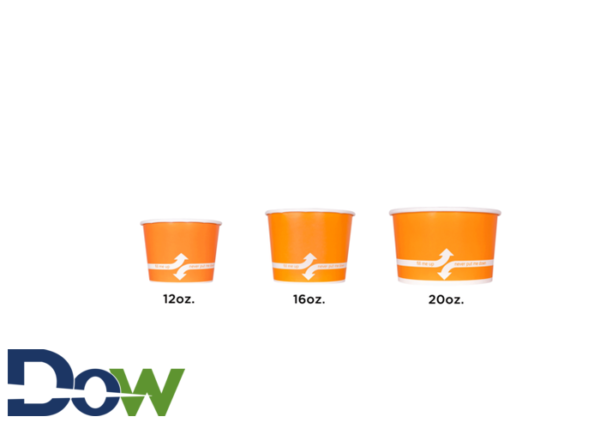 12oz Orange Frozen Yogurt / Food Cup - 1000/Case - Image 2