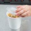 16oz PP Plastic Food Container Flat Lids- 1000/ Case - Image 2