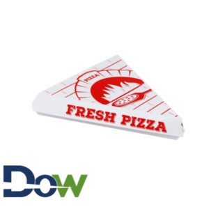 "Fresh Pizza" Printed Coated Clamshell Pizza Slice Box - 400/Case