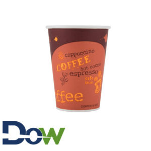 12oz Coffee Print Poly Paper Hot Cup - 1000/Case
