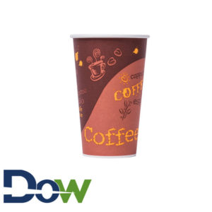 16oz Coffee Print Poly Paper Hot Cup - 1000/Case
