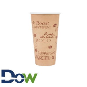 20oz Café Print Poly Paper Hot Cup - 600/Case