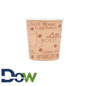 4oz Café Print Poly Paper Hot Cup - 1000/Case