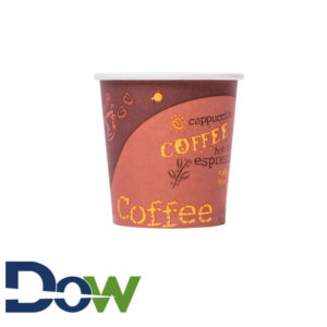 4oz Coffee Print Poly Paper Hot Cup - 1000/Case
