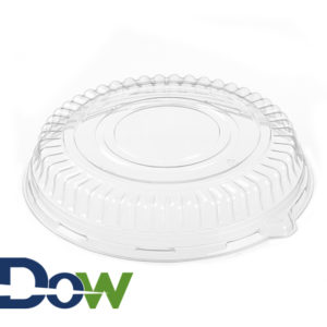 Clear PET High Dome Lid For 12" Round Black Catering Tray - 50/Case