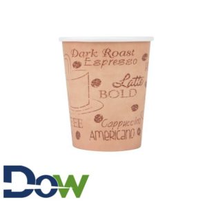 8oz Café Print Poly Paper Hot Cup - 1000/Case