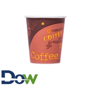 8oz Coffee Print Poly Paper Hot Cup - 1000/Case